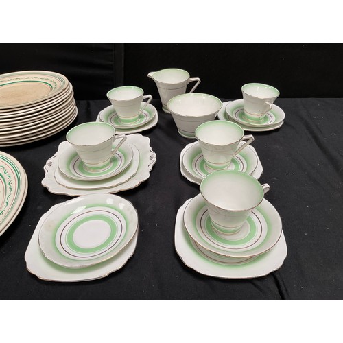 115 - 2 BOXES OF CHINA TO INCLUDE DINNER SERVICE AND ART DECO TEA SET