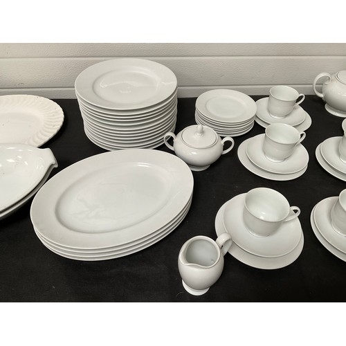 121 - 2 BOXES OF WHITE CHINA DINNER WARE