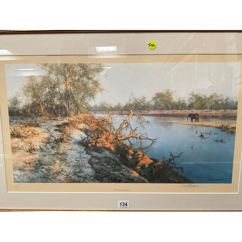 134 - DAVID SHEPHERD FRAMED PRINT,PENCIL SIGNATURE TO MARGIN - INVENTING OF THE ELEPHANT 41” x 27”