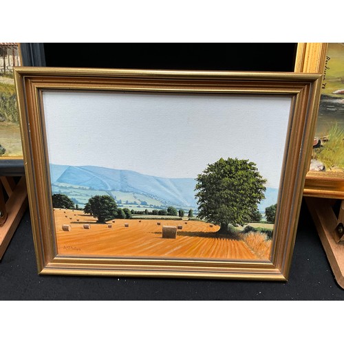 154 - 3 FRAMED OILS ON BOARDS (COUNTRY SCENES) LARGEST 20” x 16”