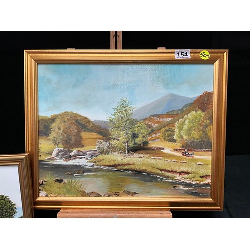 154 - 3 FRAMED OILS ON BOARDS (COUNTRY SCENES) LARGEST 20” x 16”