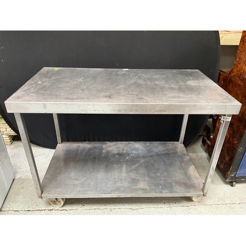 523 - STAINLESS STEEL CATERING PREPARATION TABLE H34” W47” D25”