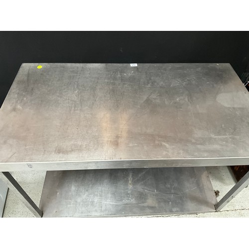 523 - STAINLESS STEEL CATERING PREPARATION TABLE H34” W47” D25”