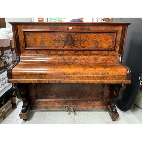 524 - WALNUT CASED UPRIGHT PAINO MADE BY VONGRUISERN & SON LIVERPOOL