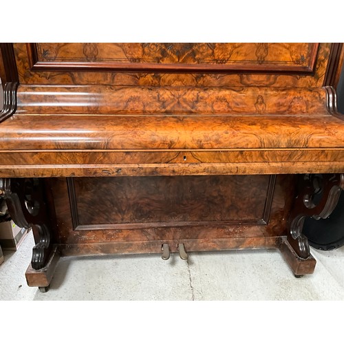 524 - WALNUT CASED UPRIGHT PAINO MADE BY VONGRUISERN & SON LIVERPOOL