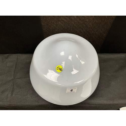 4 - RETRO WHITE GLASS LIGHT SHADE DIA 14”