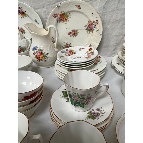 5 - TWO BOXES OF VICTORIAN AND LATER CHINA TEA SETS ETC TO INCLUDE COALPORT, PORTMEIRION, ROYAL ALBERT E... 