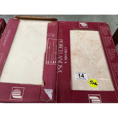 14 - 3 BOXES OF CERAMIC FLOOR TILES 12” x 8”