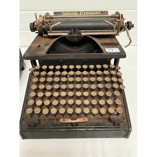 17 - 2 VINTAGE TYPEWRITERS A/F BULLOCK & BOSSOM LTD AND SMITH PREMIER