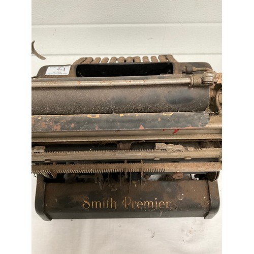 17 - 2 VINTAGE TYPEWRITERS A/F BULLOCK & BOSSOM LTD AND SMITH PREMIER