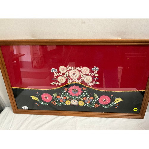 18A - ** LOT WITHDRAWN BY VENDOR **FRAMED EMBROIDERED SILK WORK PICTURE 34” x 20”