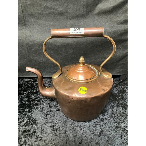 24 - VICTORIAN COPPER KETTLE