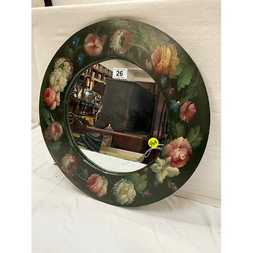 26 - BARGEWARE STYLE CIRCULAR WALL MIRROR DIA19”