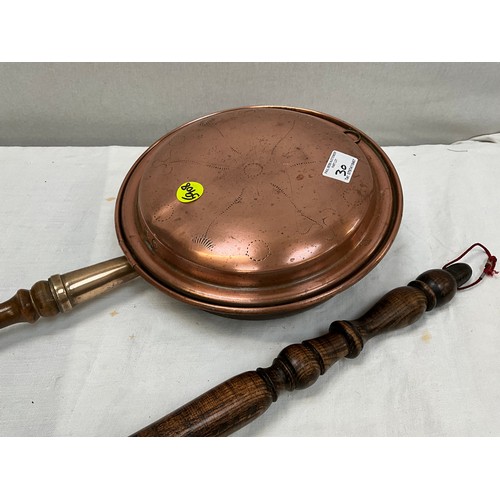 30 - TWO COPPER WARMING PANS