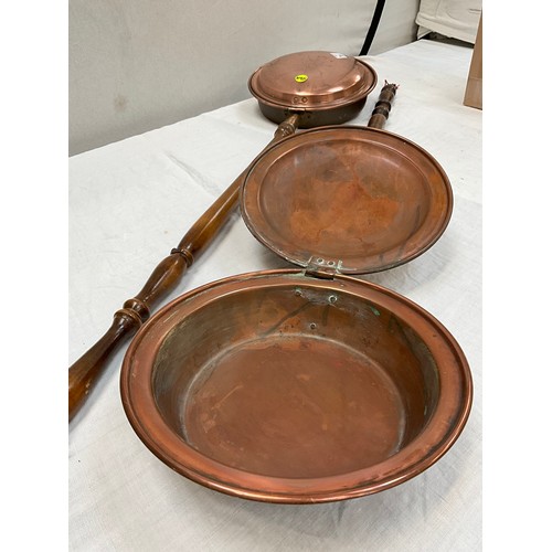 30 - TWO COPPER WARMING PANS