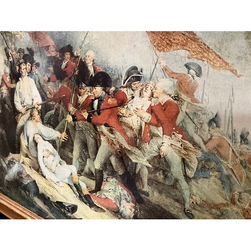 43 - GILT FRAMED REPRODUCTION PICTURE (BATTLE SCENE) 34” x 24”