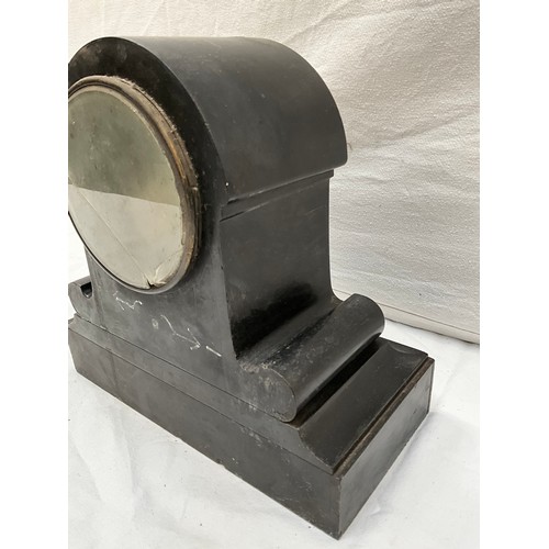 44 - VICTORIAN SLATE MANTLE CLOCK H10”