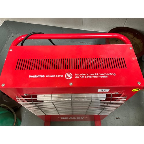 52 - PORTABLE FREE STANDING UPRIGHT ELECTRIC SEALEY WORKSHOP HEATER