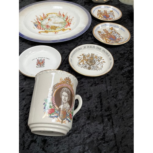 58 - BOX OF CORONATION ITEMS TO INCLUDE VICTORIAN AND LATER TANKARDS,PLATES ETC