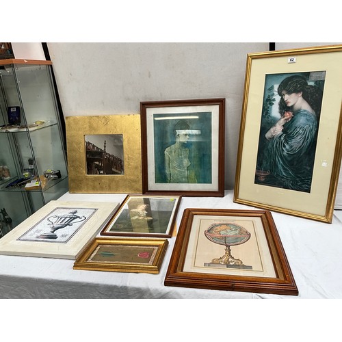 62 - QUANTITY OF MODERN FRAMED PICTURES AND PRINTS