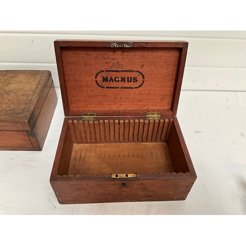 75 - THREE VICTORIAN MAHOGANY BOXES AND VINTAGE BOOK STAND