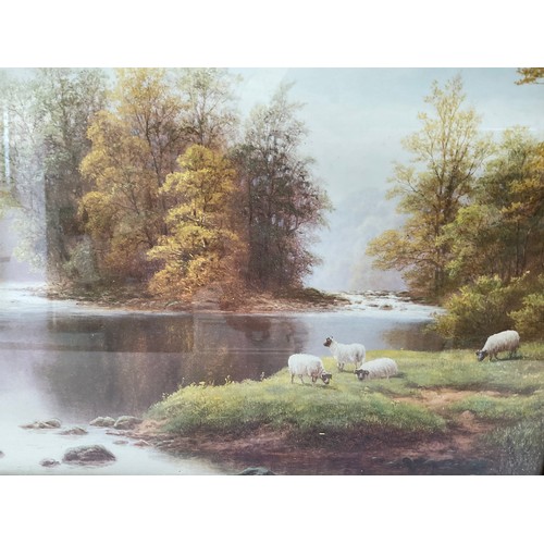 103 - MODERN GILT FRAMED PICTURE (SHEEP BY RIVER)
20” x 16”