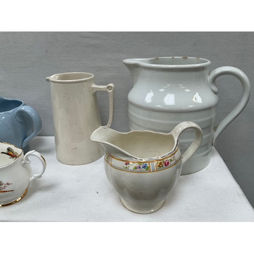 136 - 2 BOXES OF CHINA TO INCLUDE JUGS,JARDINERES ETC