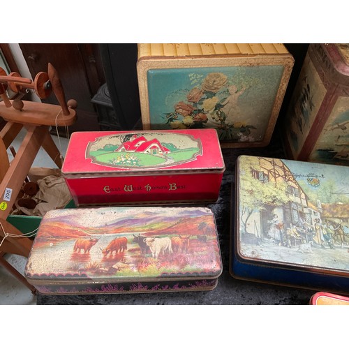 143 - 2 BOXES OF VINTAGE VARIOUS ADVERTISING TINS