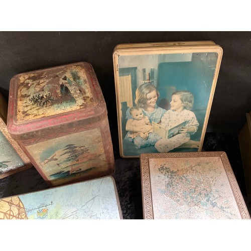 143 - 2 BOXES OF VINTAGE VARIOUS ADVERTISING TINS