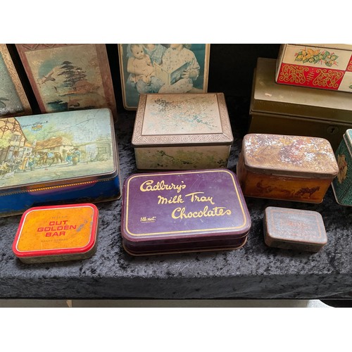 143 - 2 BOXES OF VINTAGE VARIOUS ADVERTISING TINS