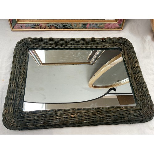 146 - 5 VARIOUS WALL MIRRORS TO INCLUDE ART DECO OVAL EXAMPLE