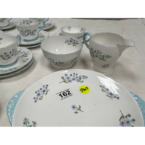 162 - TWENTY TWO PIECE SHELLEY BONE CHINA TEA SET  - BLUE ROCK PATTERN