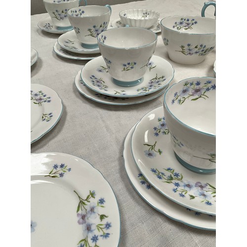 162 - TWENTY TWO PIECE SHELLEY BONE CHINA TEA SET  - BLUE ROCK PATTERN