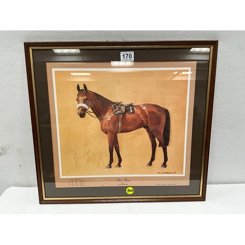 170 - FRAMED RED RUM PRINT BY NEIL CLAWTHORNE  22” x 20”