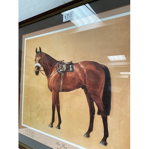 170 - FRAMED RED RUM PRINT BY NEIL CLAWTHORNE  22” x 20”