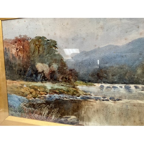 174 - GILT FRAMED WATERCOLOUR SIGNED J M JOWETT 19” x 14”