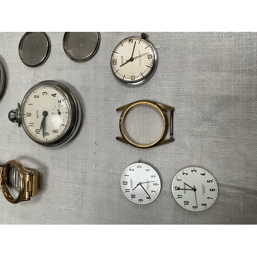 177 - TWO VINTAGE POCKET WATCHES AND WATCH PARTS