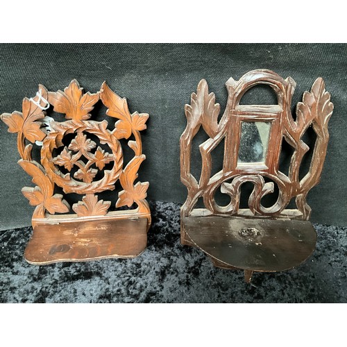 180 - TWO CARVED ORNATE WALL SHELVES