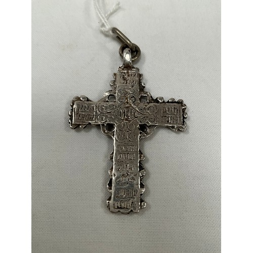 186 - WHITE METAL CRUCIFIX (POSSIBLY SILVER NO HALLMARK)