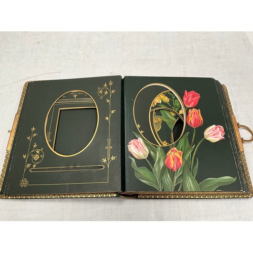 191 - VICTORIAN PHOTO ALBUM WITH BRASS CLASP 10” x 9”