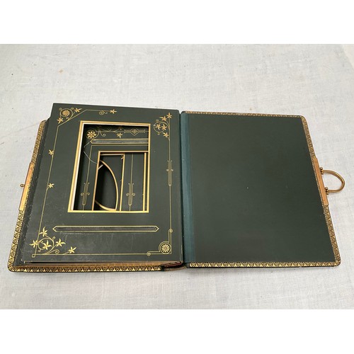 191 - VICTORIAN PHOTO ALBUM WITH BRASS CLASP 10” x 9”