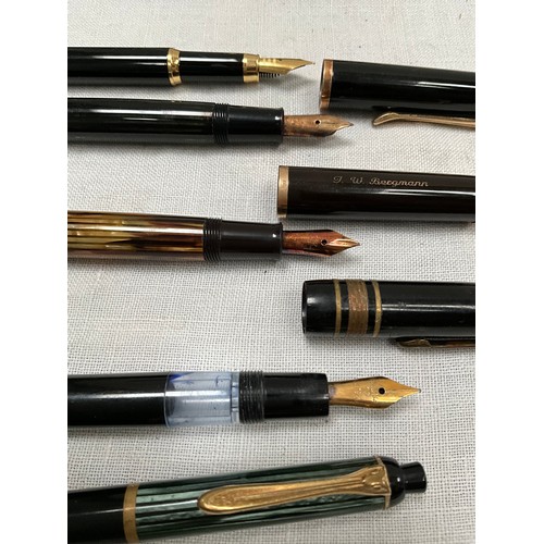 197 - COLLECTION OF VINTAGE AND MODERN FOUNTAIN PENS TO INCLUDE SHEAFER, PARKER ETC