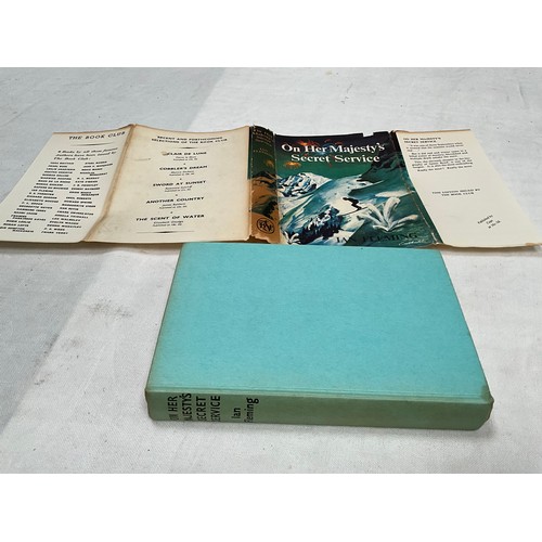 208 - 3 VINTAGE JAMES BOND BOOKS BY IAN FLEMING TO INCLUDE,FROM RUSSIA WITH LOVE, THUNDERBALL AND ON HER M... 