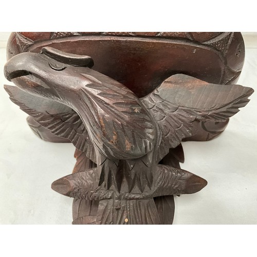 211 - CARVED WALL SHELF DECORATED WITH EAGLE H11”