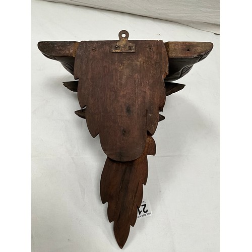 211 - CARVED WALL SHELF DECORATED WITH EAGLE H11”