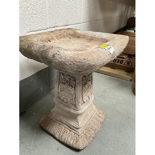 233 - CONCRETE GARDEN BIRD BATH  A/F H19” W15” D15”