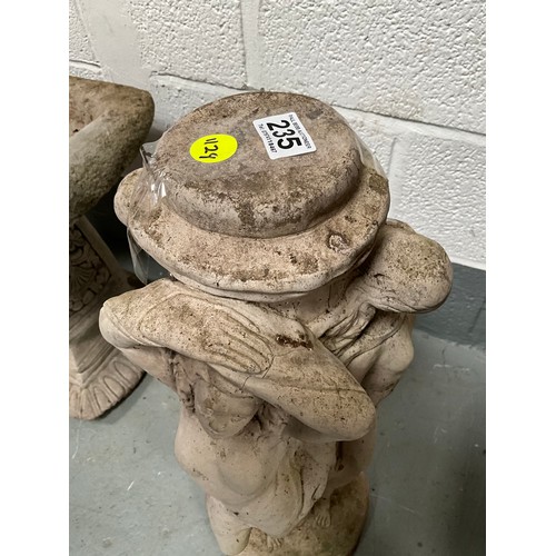 235 - CONCRETE 3 GRACES GARDEN PEDESTAL H27”