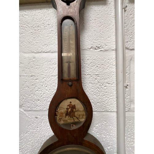 238 - VICTORIAN MAHOGANY WALL BAROMETER A/F H37”