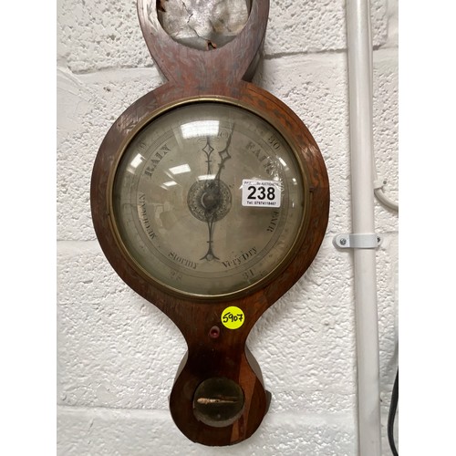 238 - VICTORIAN MAHOGANY WALL BAROMETER A/F H37”