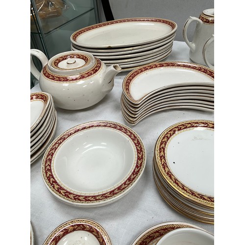 252 - SIXTY FOUR PIECES OF CHURCHILL CATERING CHINA DINNER AND TEA WARE - SEVERAL PIECES A/F